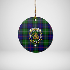 Clan MacThomas Modern Tartan Crest Round Ceramic Ornament UC47 MacThomas Modern Tartan Tartan Christmas   