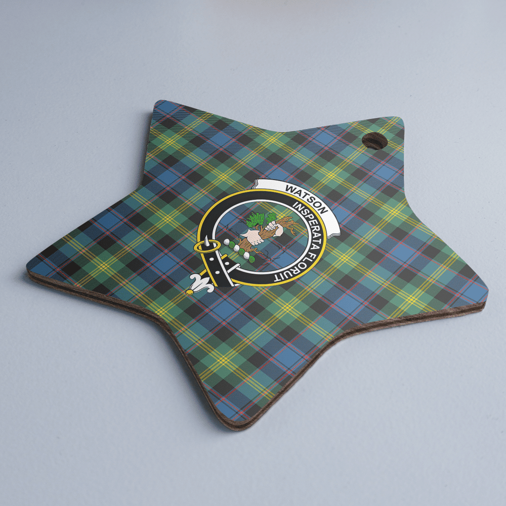 Clan Watson Ancient Tartan Crest Star Ceramic Ornament UJ41 Watson Ancient Tartan Tartan Christmas   