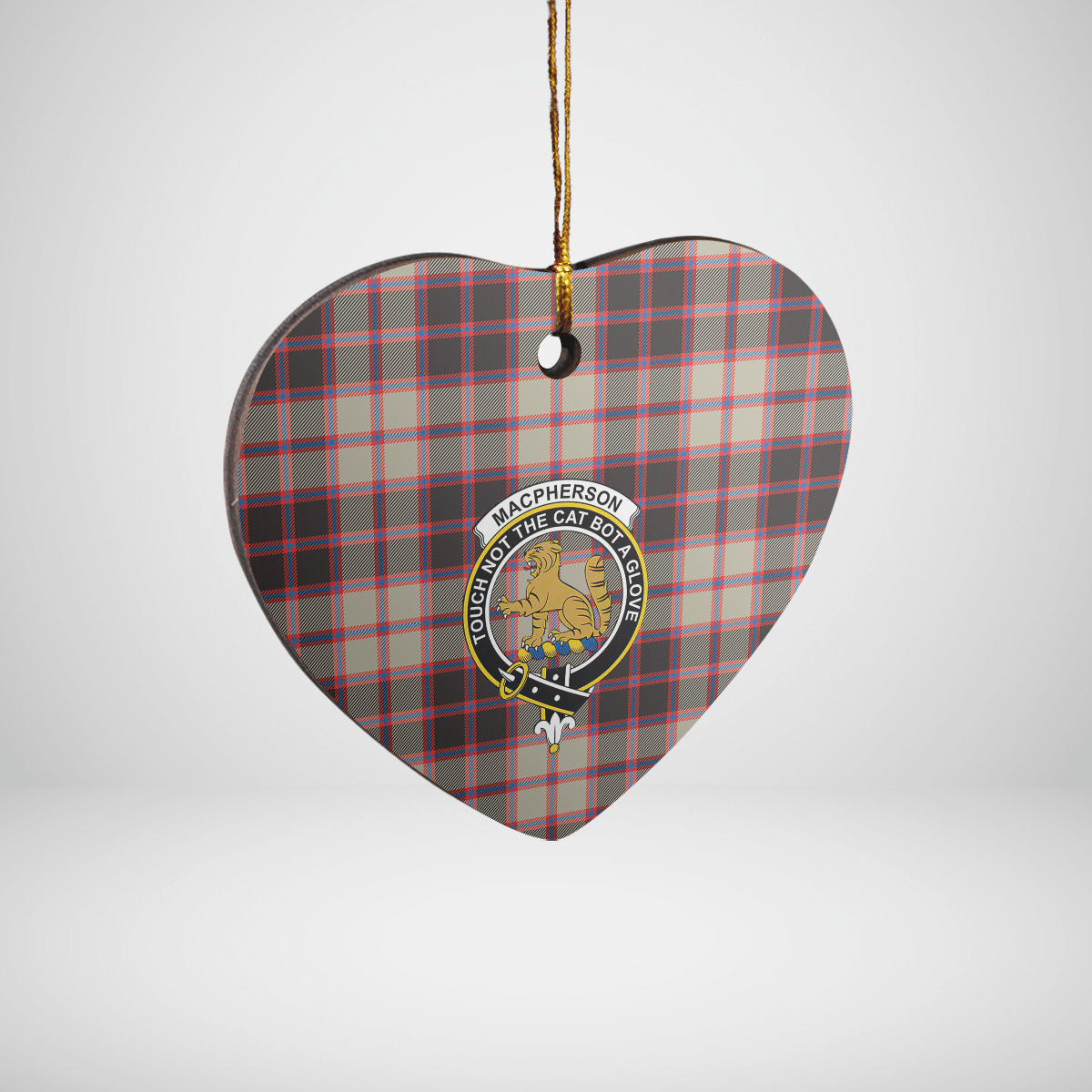 Clan MacPherson Hunting Ancient Tartan Crest Heart Ceramic Ornament LG75 MacPherson Hunting Ancient Tartan Tartan Christmas   