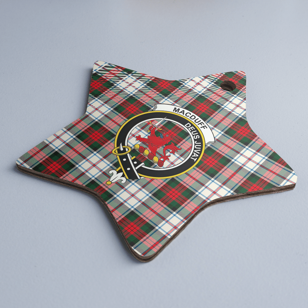 Clan MacDuff Dress Modern Tartan Crest Star Ceramic Ornament EY38 MacDuff Dress Modern Tartan Tartan Christmas   