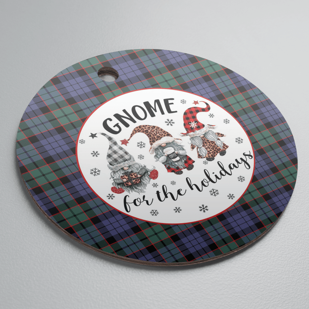 Clan Fletcher Modern Tartan Tartan Crest Gnome Round Ceramic Ornament HM77 Fletcher Modern Tartan Tartan Christmas   