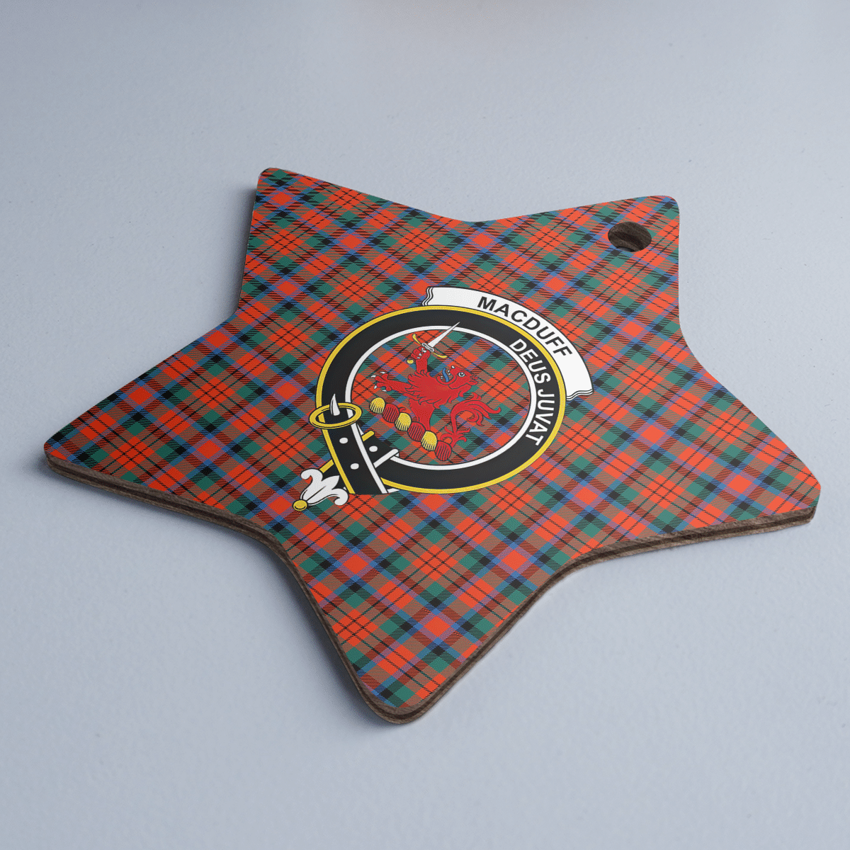 Clan MacDuff Ancient Tartan Crest Star Ceramic Ornament NJ53 MacDuff Ancient Tartan Tartan Christmas   