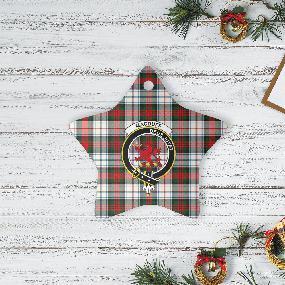 Clan MacDuff Dress Modern Tartan Crest Star Ceramic Ornament EY38 MacDuff Dress Modern Tartan Tartan Christmas   