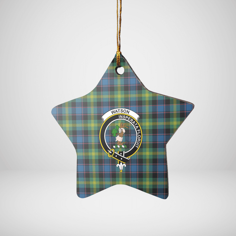 Clan Watson Ancient Tartan Crest Star Ceramic Ornament UJ41 Watson Ancient Tartan Tartan Christmas   