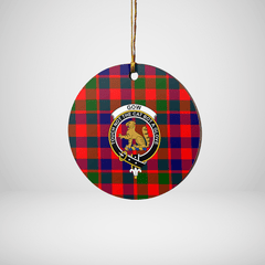 Clan Gow Modern Tartan Crest Round Ceramic Ornament HK73 Gow Modern Tartan Tartan Christmas   