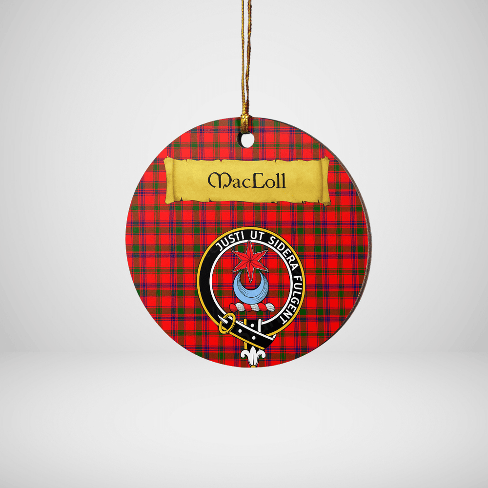 Clan MacColl Modern Tartan Crest Round Ceramic Ornament LH35 MacColl Modern Tartan Tartan Christmas   