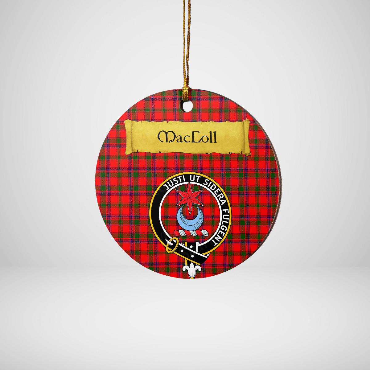 Clan MacColl Modern Tartan Crest Round Ceramic Ornament LH35 MacColl Modern Tartan Tartan Christmas   