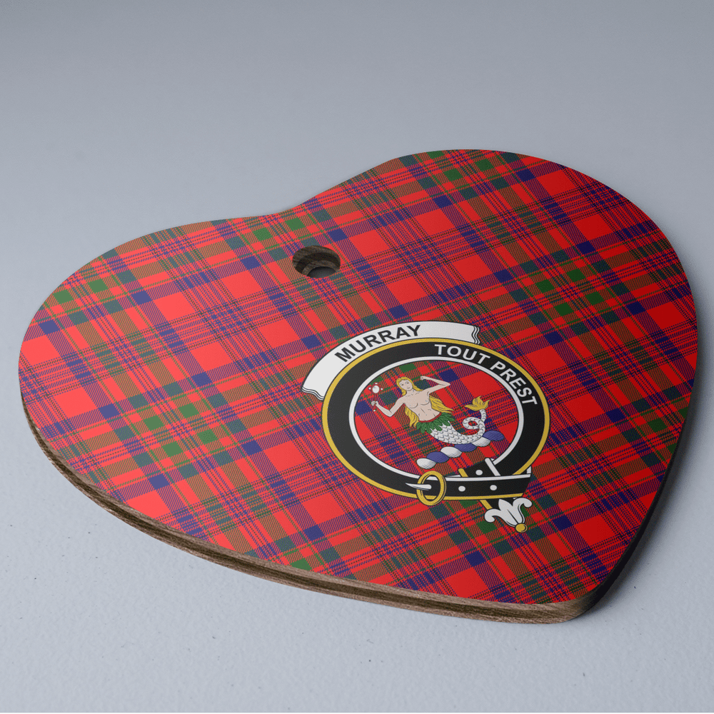 Clan Murray of Tulloch Modern Tartan Crest Heart Ceramic Ornament BM62 Murray of Tulloch Modern Tartan Tartan Christmas   
