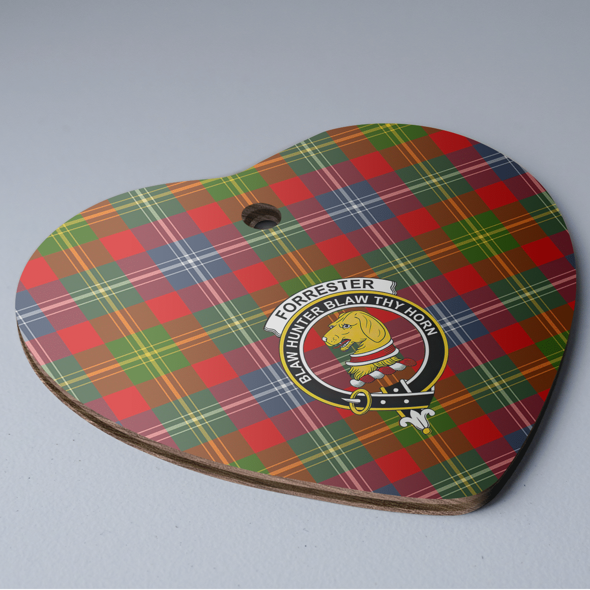 Clan Forrester Tartan Crest Heart Ceramic Ornament HH89 Forrester Tartan Tartan Christmas   