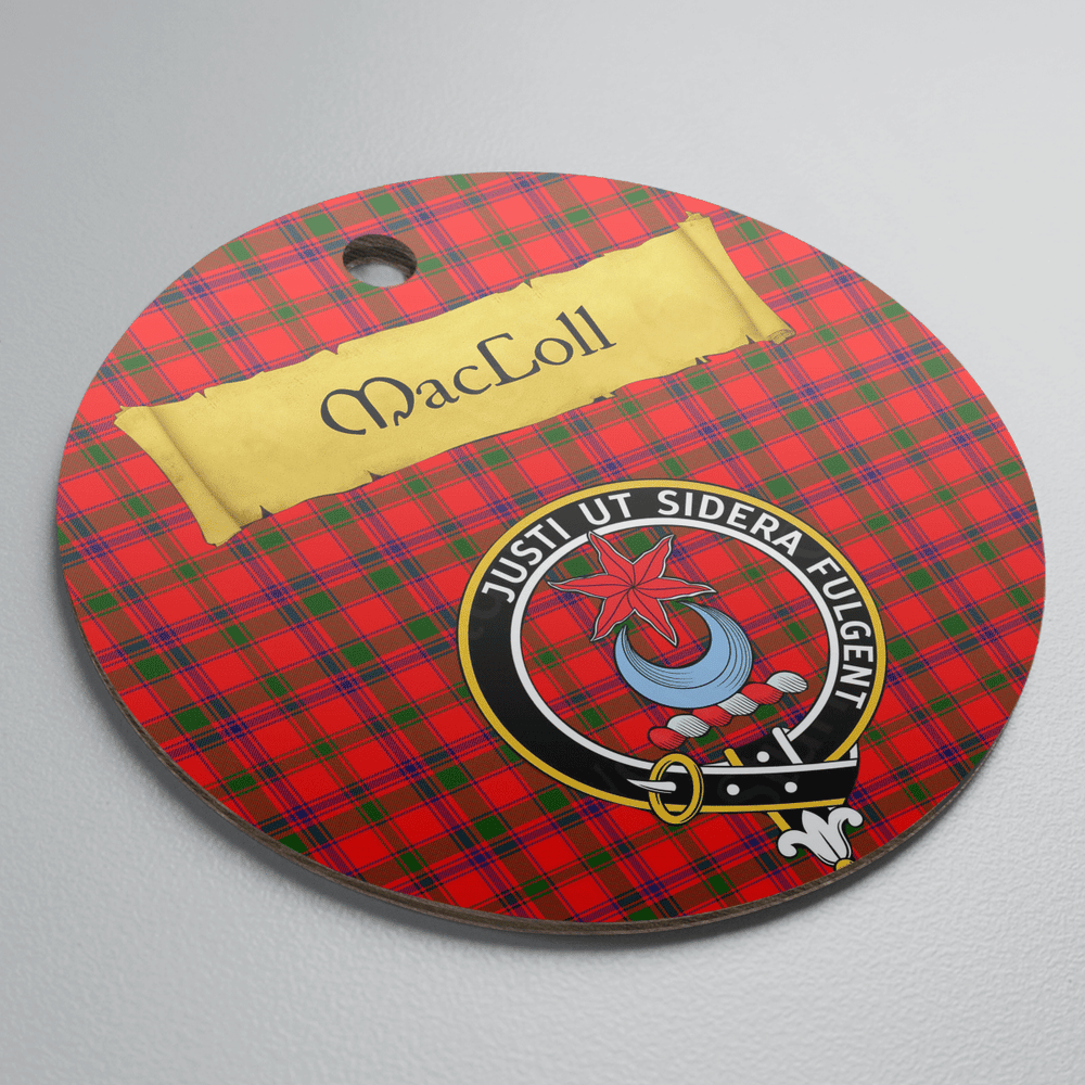 Clan MacColl Modern Tartan Crest Round Ceramic Ornament LH35 MacColl Modern Tartan Tartan Christmas   