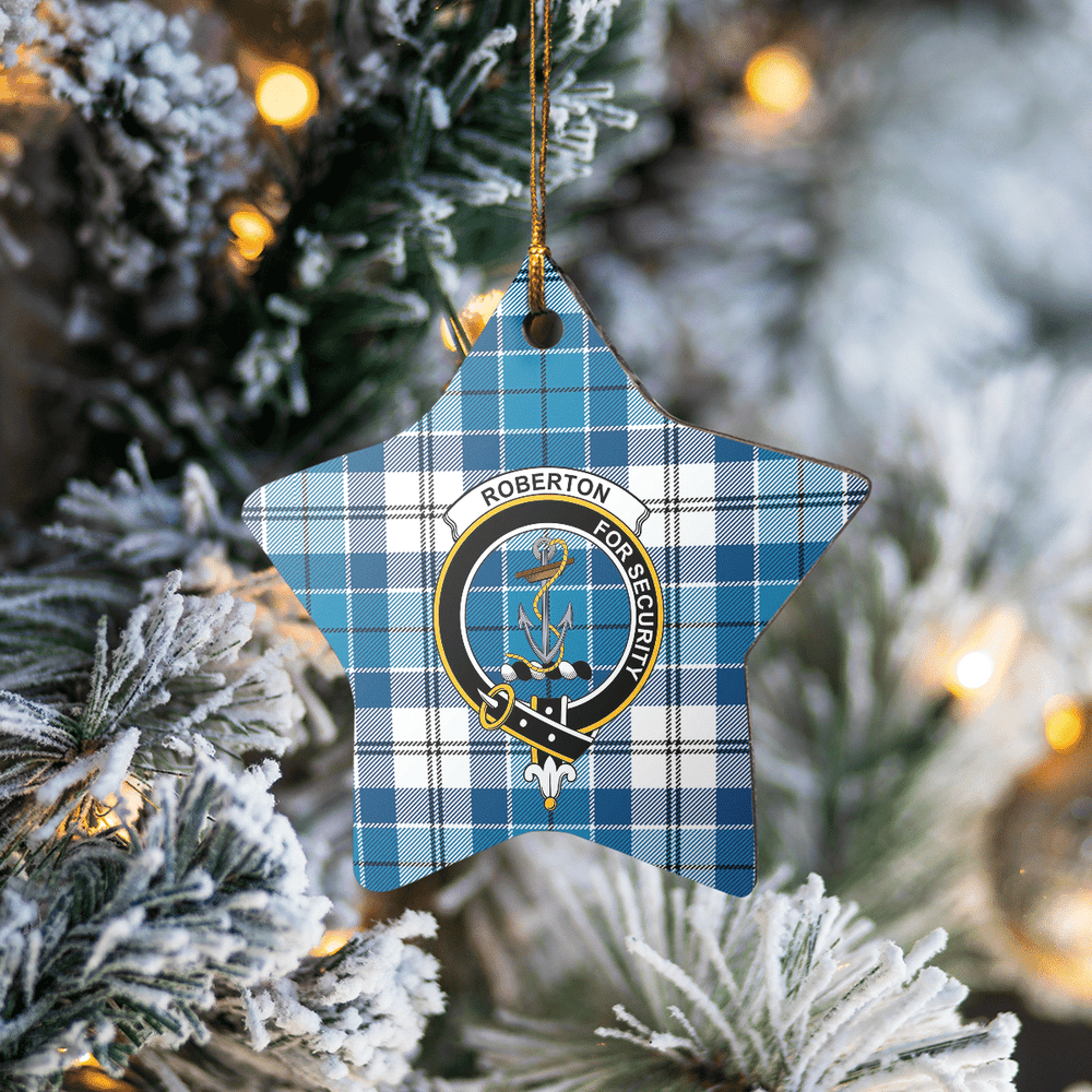 Clan Roberton Tartan Crest Star Ceramic Ornament NZ60 Roberton Tartan Tartan Christmas   