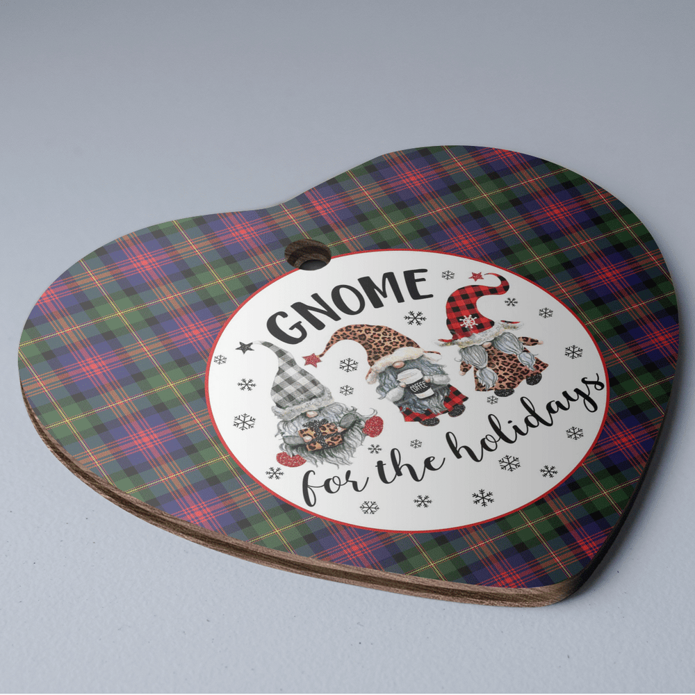 Clan MacLennan Tartan Tartan Crest Gnome Heart Ceramic Ornament OL63 MacLennan Tartan Tartan Christmas   