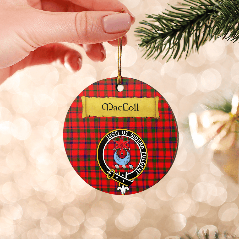 Clan MacColl Modern Tartan Crest Round Ceramic Ornament LH35 MacColl Modern Tartan Tartan Christmas   