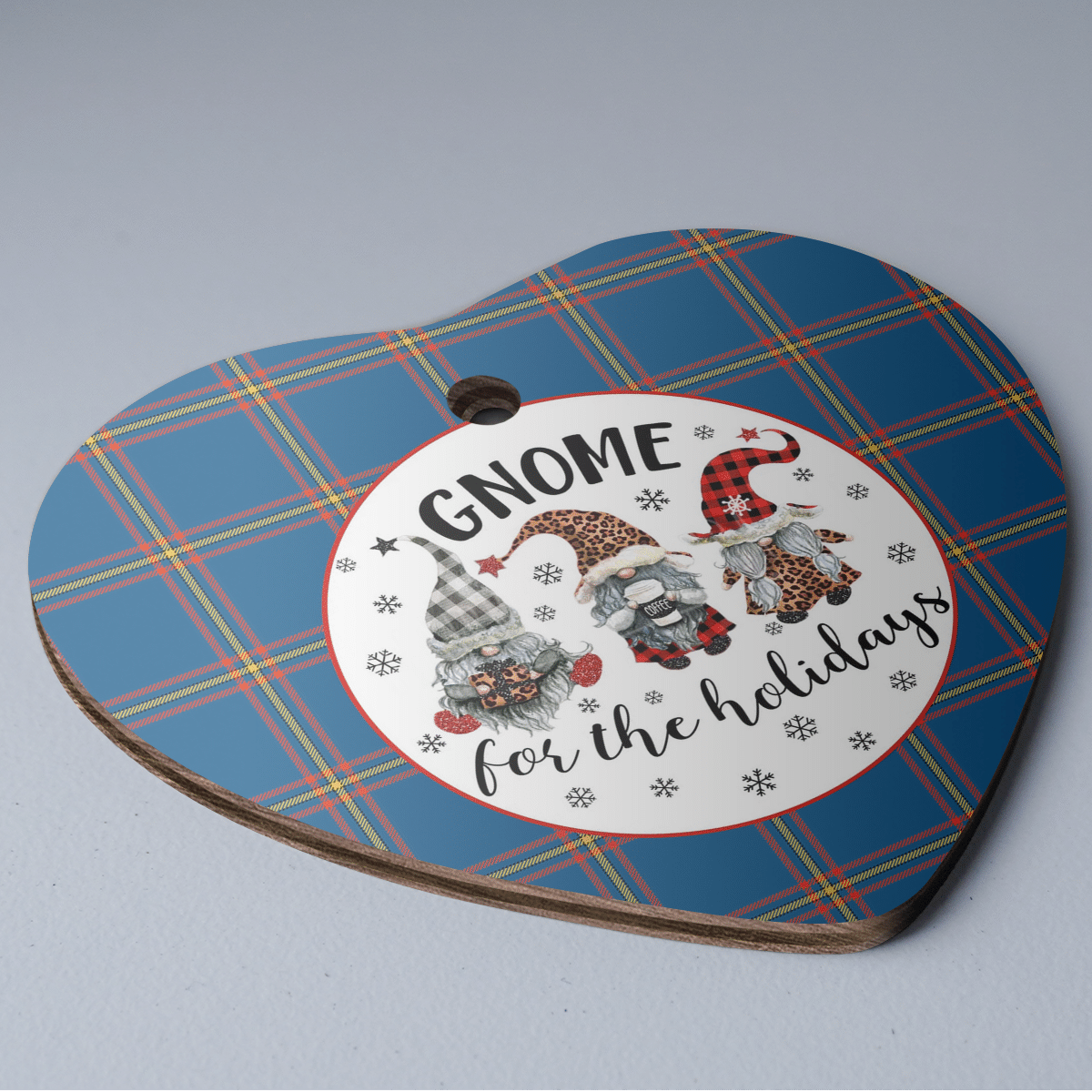 Clan MacLaine of Loch Buie Hunting Ancient Tartan Tartan Crest Gnome Heart Ceramic Ornament ZK75 MacLaine of Loch Buie Hunting Ancient Tartan Tartan Christmas   
