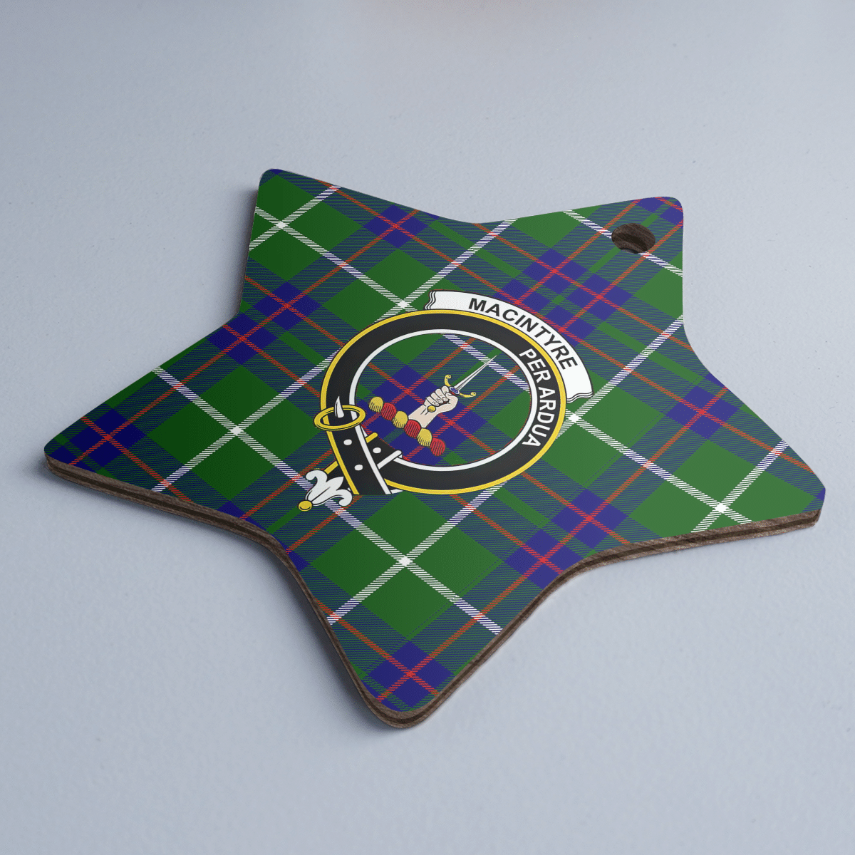Clan MacIntyre Hunting Modern Tartan Crest Star Ceramic Ornament ME33 MacIntyre Hunting Modern Tartan Tartan Christmas   