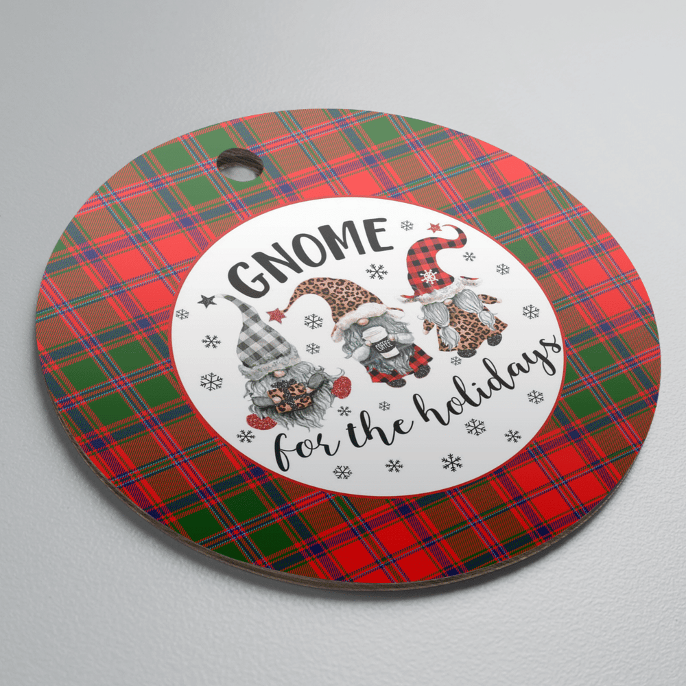 Clan Stewart of Appin Modern Tartan Tartan Crest Gnome Round Ceramic Ornament QU26 Stewart of Appin Modern Tartan Tartan Christmas   