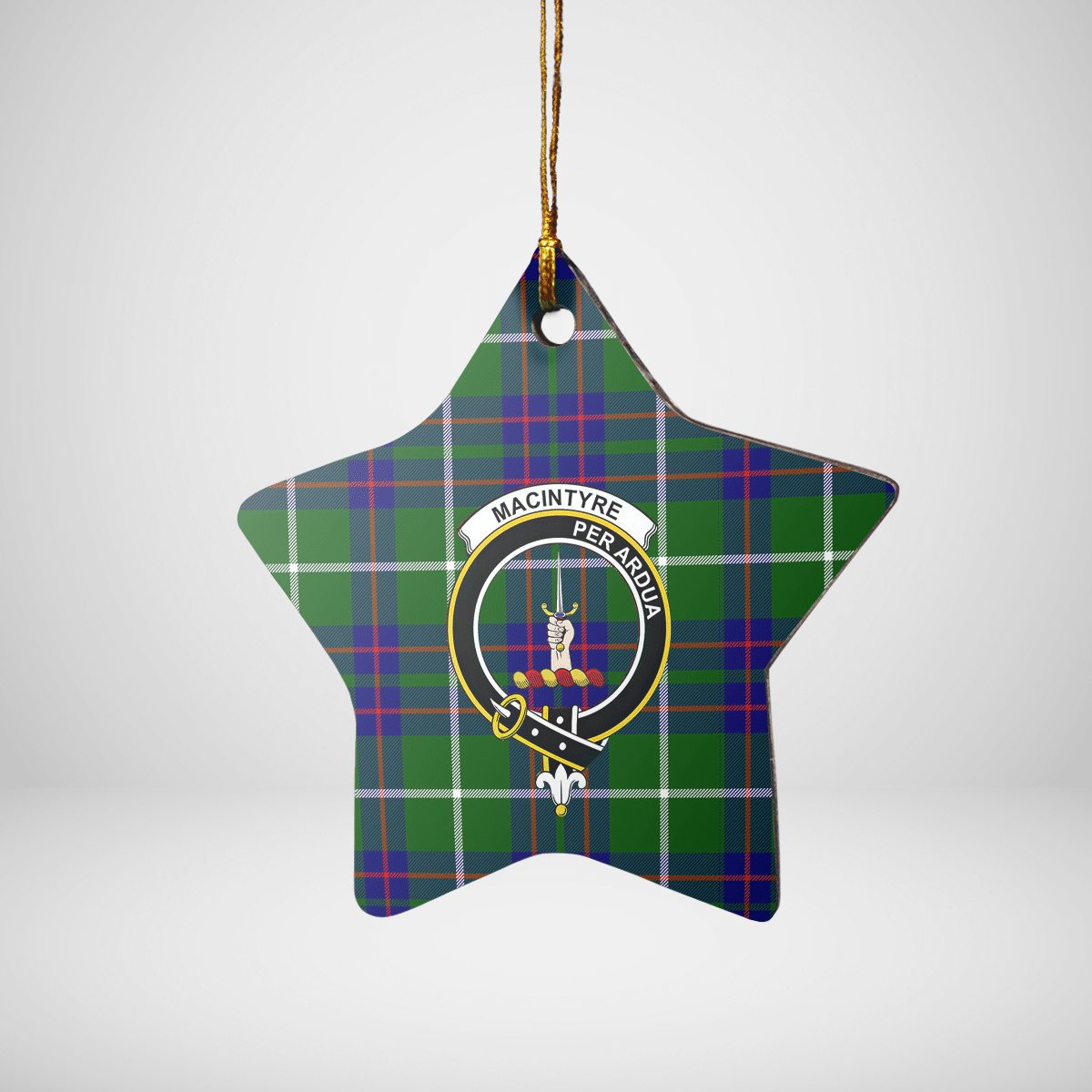 Clan MacIntyre Hunting Modern Tartan Crest Star Ceramic Ornament ME33 MacIntyre Hunting Modern Tartan Tartan Christmas   