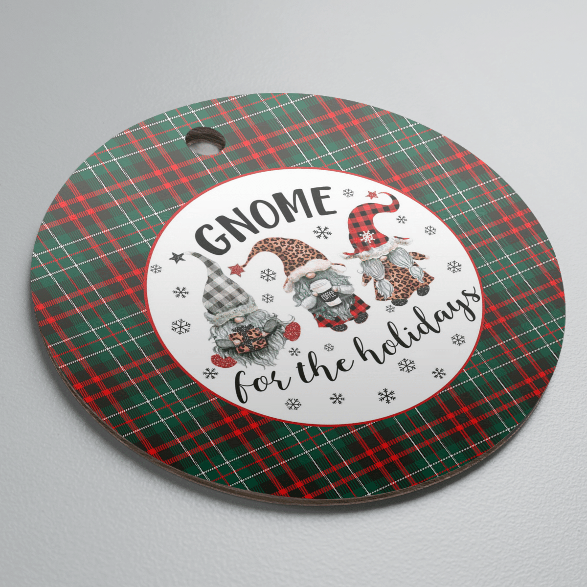Clan MacDiarmid Modern Tartan Tartan Crest Gnome Round Ceramic Ornament TK91 MacDiarmid Modern Tartan Tartan Christmas   