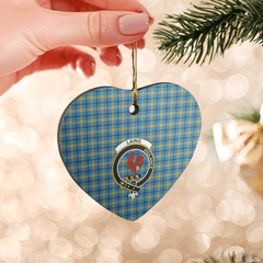 Clan Laing Tartan Crest Heart Ceramic Ornament VV30 Laing Tartan Tartan Christmas   