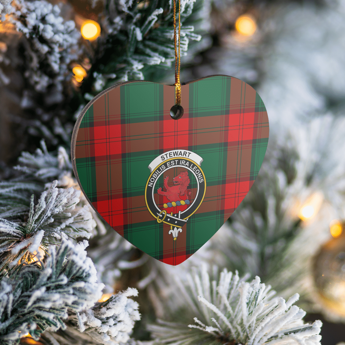 Clan Stewart Atholl Modern Tartan Crest Heart Ceramic Ornament AL94 Stewart Atholl Modern Tartan Tartan Christmas   