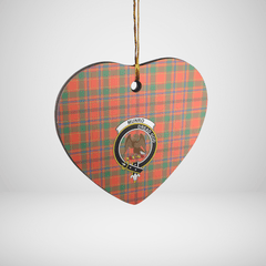 Clan Munro Ancient Tartan Crest Heart Ceramic Ornament KN39 Munro Ancient Tartan Tartan Christmas   