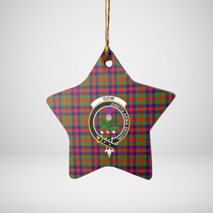 Clan Gow of Skeoch Tartan Crest Star Ceramic Ornament SR95 Gow of Skeoch Tartan Tartan Christmas   