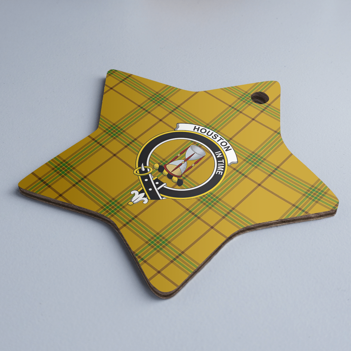 Clan Houston Tartan Crest Star Ceramic Ornament TK49 Houston Tartan Tartan Christmas   