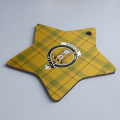 Clan Houston Tartan Crest Star Ceramic Ornament TK49 Houston Tartan Tartan Christmas   