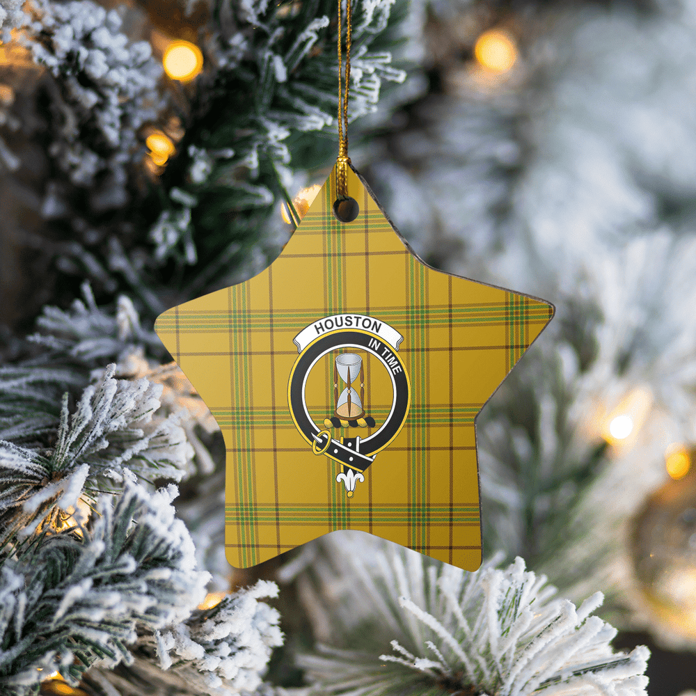 Clan Houston Tartan Crest Star Ceramic Ornament TK49 Houston Tartan Tartan Christmas   