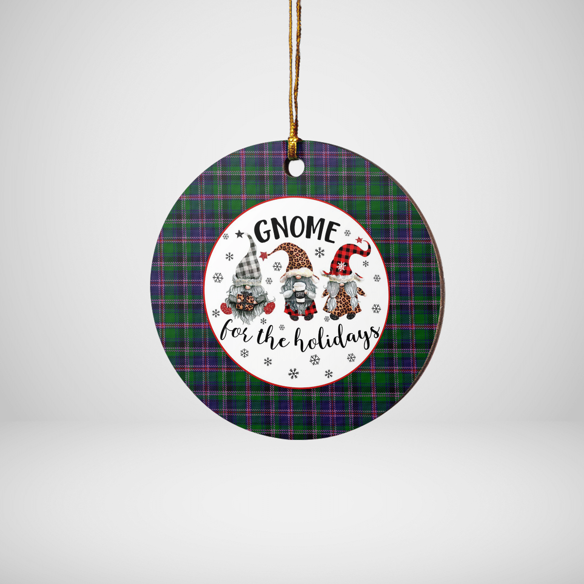 Clan Cooper Modern Tartan Tartan Crest Gnome Round Ceramic Ornament HM22 Cooper Modern Tartan Tartan Christmas   