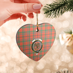 Clan Munro Ancient Tartan Crest Heart Ceramic Ornament KN39 Munro Ancient Tartan Tartan Christmas   