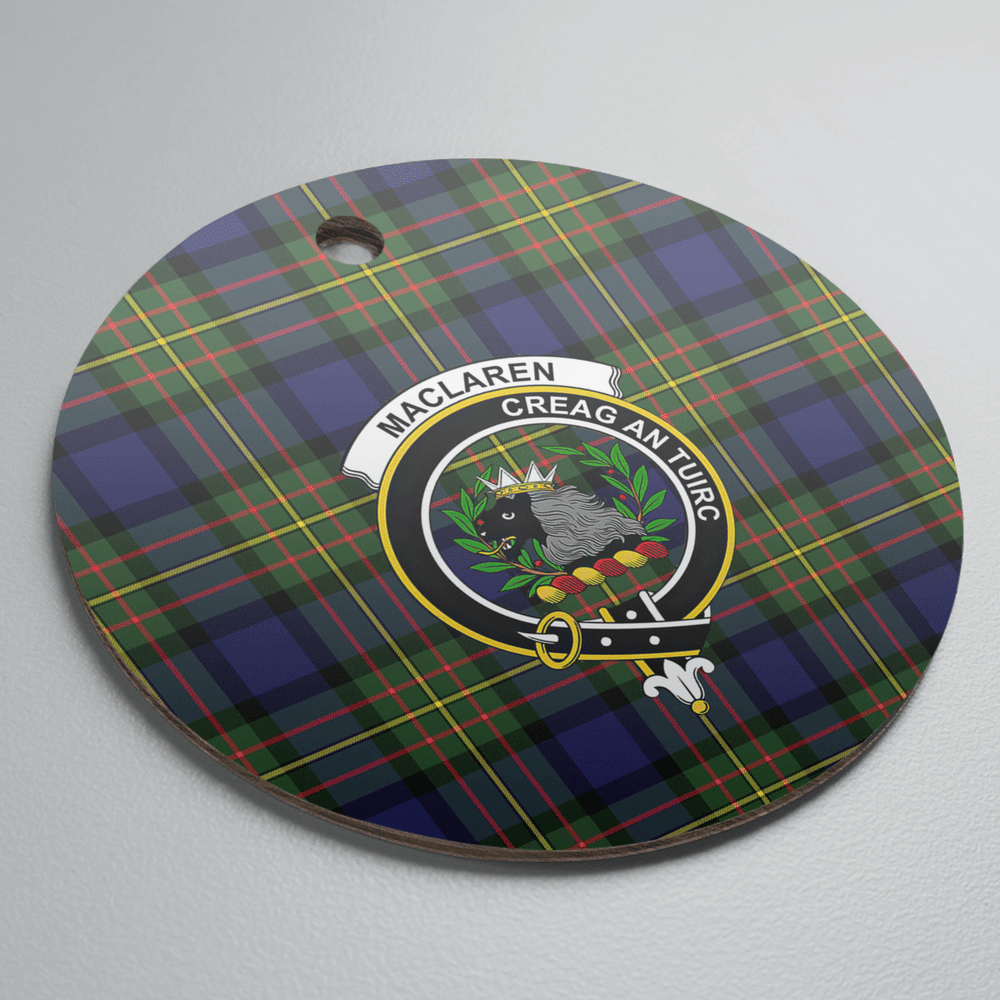 Clan MacLaren Modern Tartan Crest Round Ceramic Ornament IT22 MacLaren Modern Tartan Tartan Christmas   