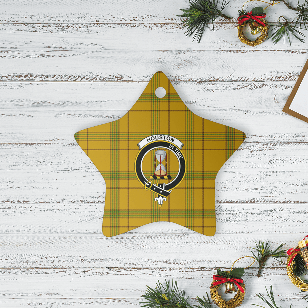 Clan Houston Tartan Crest Star Ceramic Ornament TK49 Houston Tartan Tartan Christmas   