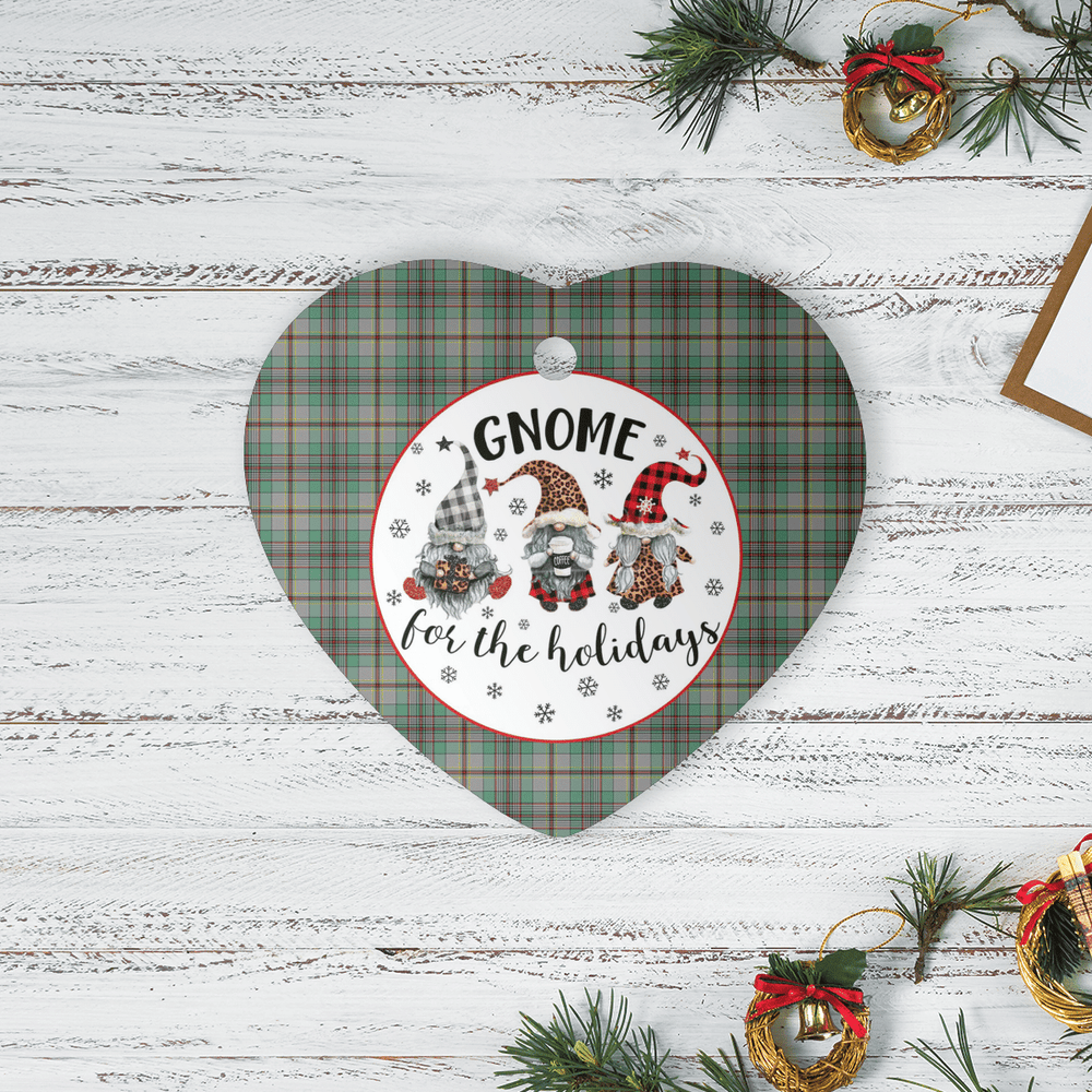 Clan Craig Tartan Tartan Crest Gnome Heart Ceramic Ornament PB21 Craig Tartan Tartan Christmas   