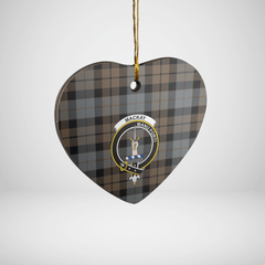Clan MacKay Weathered Tartan Crest Heart Ceramic Ornament HX23 MacKay Weathered Tartan Tartan Christmas   
