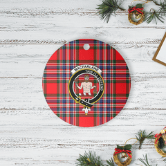 Clan MacFarlane Modern Tartan Crest Round Ceramic Ornament LL42 MacFarlane Modern Tartan Tartan Christmas   