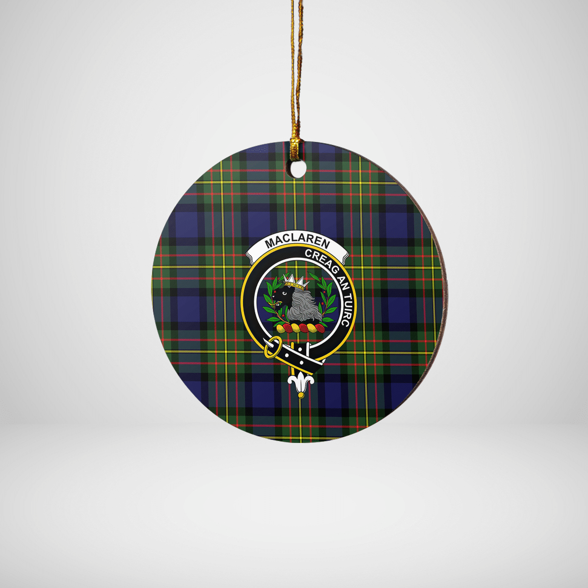 Clan MacLaren Modern Tartan Crest Round Ceramic Ornament IT22 MacLaren Modern Tartan Tartan Christmas   