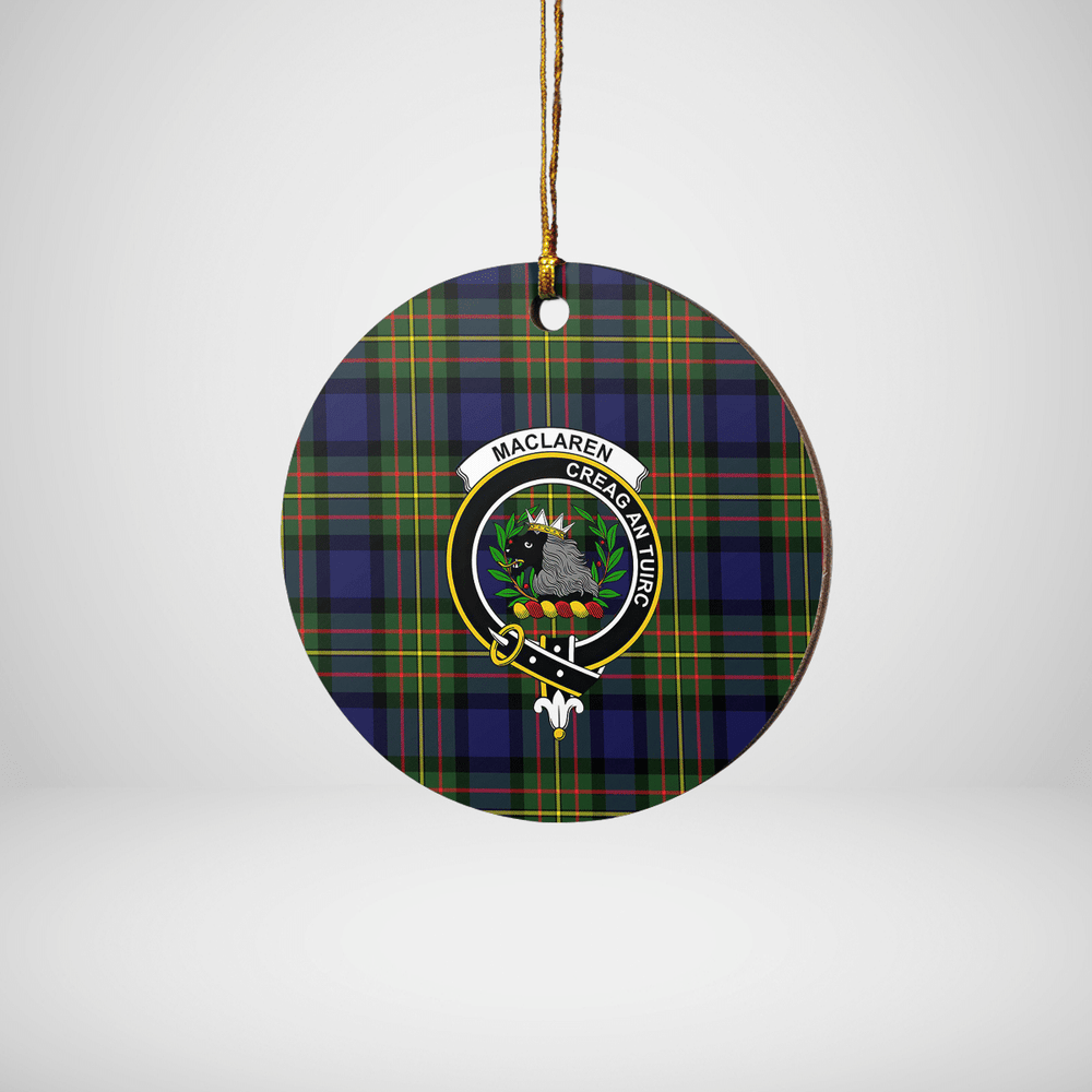 Clan MacLaren Modern Tartan Crest Round Ceramic Ornament IT22 MacLaren Modern Tartan Tartan Christmas   