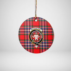 Clan MacFarlane Modern Tartan Crest Round Ceramic Ornament LL42 MacFarlane Modern Tartan Tartan Christmas   