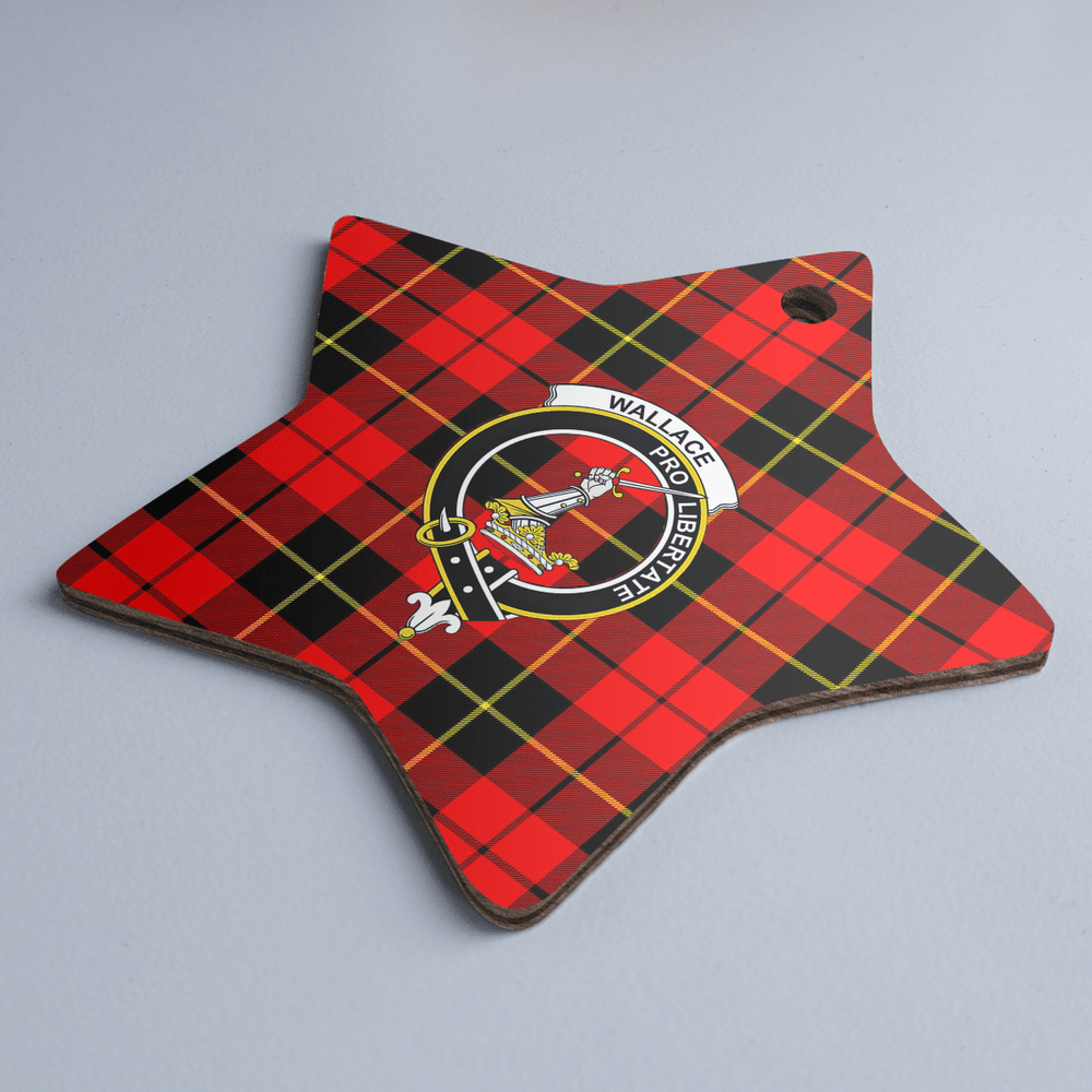 Clan Wallace Hunting Red Tartan Crest Star Ceramic Ornament ZJ34 Wallace Hunting Red Tartan Tartan Christmas   