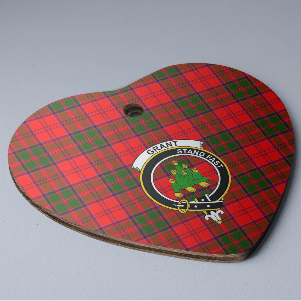 Clan Grant Modern Tartan Crest Heart Ceramic Ornament EA56 Grant Modern Tartan Tartan Christmas   
