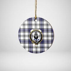 Clan Hannay Tartan Crest Round Ceramic Ornament YW87 Hannay Tartan Tartan Christmas   