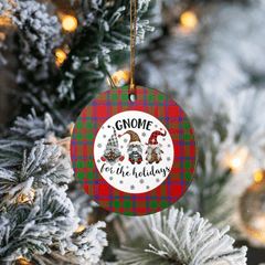 Clan MacKintosh Modern Tartan Tartan Crest Gnome Round Ceramic Ornament KV42 MacKintosh Modern Tartan Tartan Christmas   