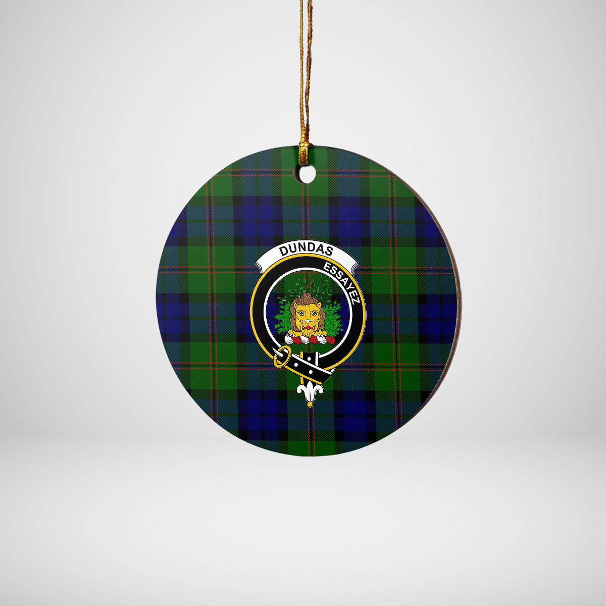 Clan Dundas Modern Tartan Crest Round Ceramic Ornament OE39 Dundas Modern Tartan Tartan Christmas   