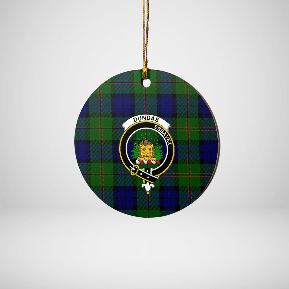 Clan Dundas Modern Tartan Crest Round Ceramic Ornament OE39 Dundas Modern Tartan Tartan Christmas   