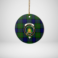 Clan Dundas Modern Tartan Crest Round Ceramic Ornament OE39 Dundas Modern Tartan Tartan Christmas   