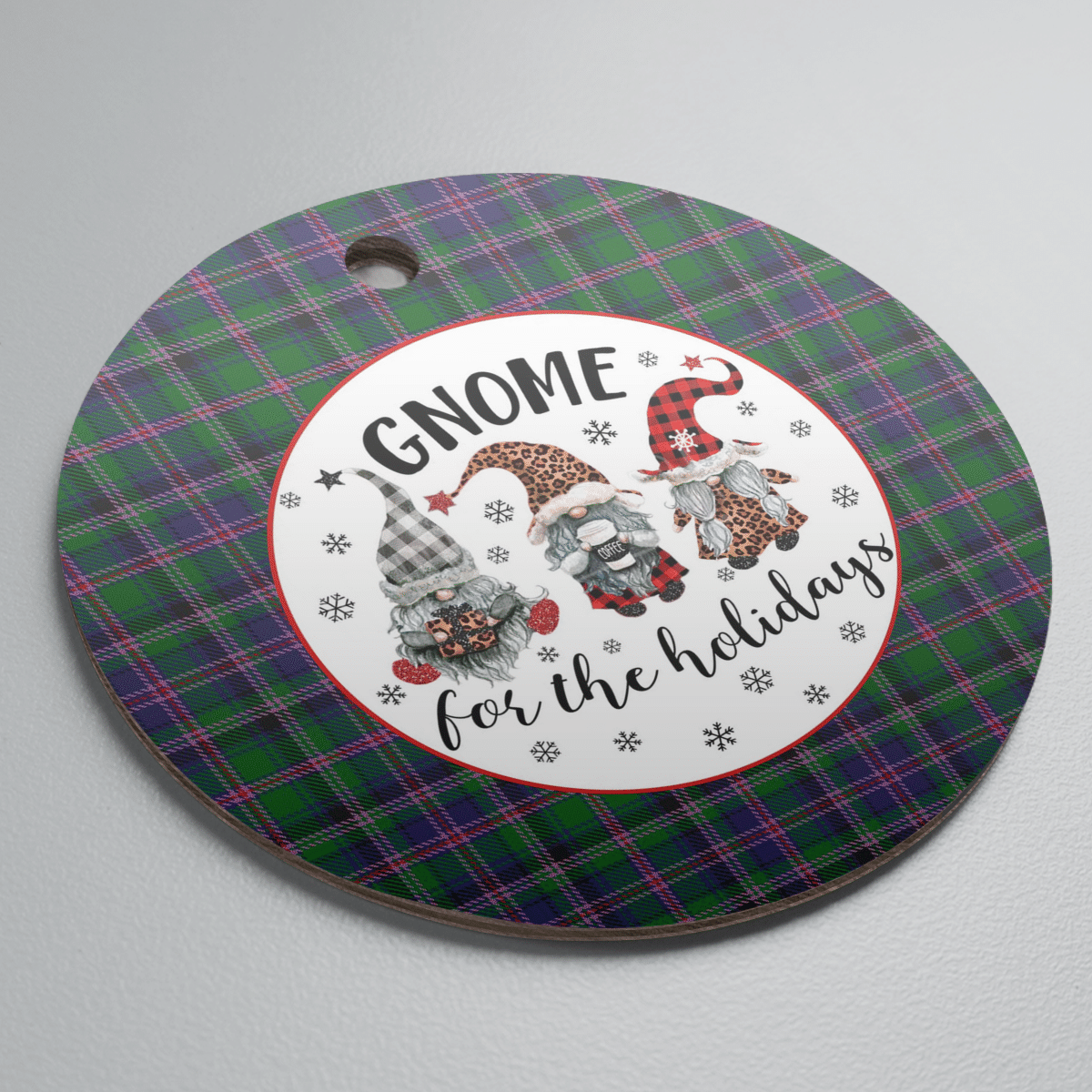 Clan Cooper Modern Tartan Tartan Crest Gnome Round Ceramic Ornament HM22 Cooper Modern Tartan Tartan Christmas   