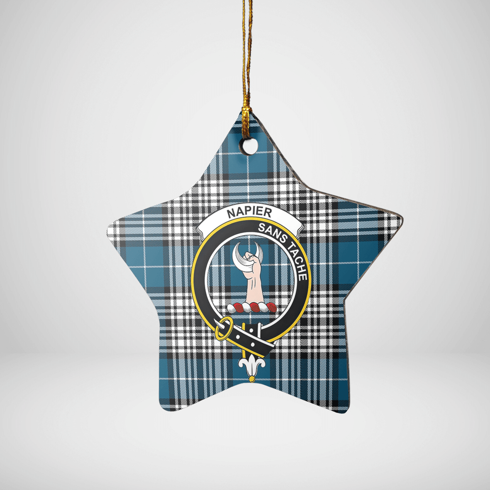 Clan Napier Modern Tartan Crest Star Ceramic Ornament GG59 Napier Modern Tartan Tartan Christmas   