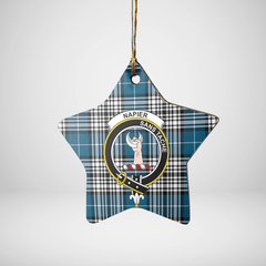Clan Napier Modern Tartan Crest Star Ceramic Ornament GG59 Napier Modern Tartan Tartan Christmas   