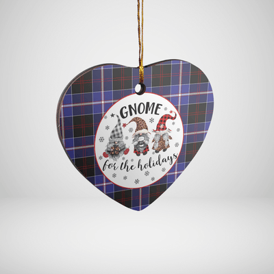 Clan Dunlop Modern Tartan Tartan Crest Gnome Heart Ceramic Ornament
